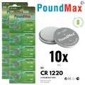 10x CR1220 PoundMax Knopfbatterie CR 1220 Lithium 3 Volt 1050 mAh 5er-Blister