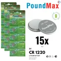 15x CR1220 PoundMax Knopfbatterie CR 1220 Lithium 3 Volt 1050 mAh 5er-Blister