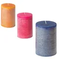 Ikea FÖRSÖKA 3er Blockkerze Stumpe duftneutral, versch. Farben bunt 10cm