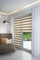 K-Home® Klemmfix Doppelrollo Madrid ohne Bohren Farbverlauf Beige B130 x H150 cm