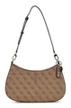 GUESS Noelle II Top Zipper Shoulder Bag Schultertasche Latte Logo / Brown Neu
