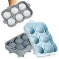 Blumtal Eiswürfelform Eiswürfelformen Silikon mit Deckel - BPA-freie Silikon Eiswürfelform, (3-tlg) blau|grau Rund