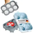 Blumtal Eiswürfelformen Silikon 3er Set - 6er Eiswürfelform mit Deckel - BPA-freie Silikon Eiskugelform -Silikonform Eiswürfel rund - Ice Ball Maker - Olivgrün + Olivgrün + Mineral Rot