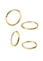 Purelei Lovely Glitter Damen Ohrring-Set – 2 Paar Creolen (vergoldet oder silber) – kleine Zirkonia & große schlichte Creolen – wasserfest, hypoallergen – (Gold)