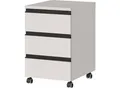 Rollcontainer Aalborg, 3 Schubladen, je 10 kg Traglast, Teilauszug, Metallgriff, feststellbar, B 400 x T 500 x H 630 mm, kaschmir