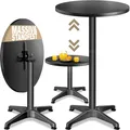 DeubaXXL DE Stehtisch Ø60cm höhenverstellbar 70/115cm klappbar Alu Schwarz 109703