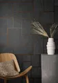 Vliestapete Kacheln Holz Fliesen anthrazit-blau kupfer 85744 (8,70€/1qm)