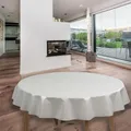 laro Rund 140 cm Wachstuchtischdecke Tischdecke Abwaschbar PVC Uni Weiß Rund 140cm, Muster:Uni Weiß, Größe: Rund 140cm