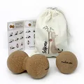 Reelax.me 2-er Set Faszienball & Duoball 8cm, antibakterieller Kork, Massageball für Hände, Füsse, Rücken, Geschenkidee für Freundin zum Geburtstag inkl. Baumwollbeutel u. Anleitung, Motiv Lama