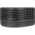 Logitech WAVE KEYS, schwarz - Kabellose ergonomische Tastatur mit gepolsterter Handballenauflage