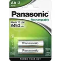 Panasonic Rechargeable Evolta Mignon AA NiMH 2450mAh, Batterie 2er-Pack