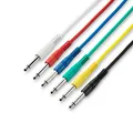 Adam Hall Cables 3 STAR IPP 0120 SET - Patchkabel Set, 6,3mm Klinkenstecker mono auf 6,3mm Klinkenstecker mono, 6 Stück, bunt, 1,2m