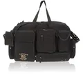ELEPHANT Canvas Reisetasche XL 58 cm / 50 L Sporttasche viel Fächer + Flasche (Schwarz)