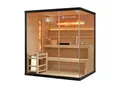 Artsauna Saunakabine Vantaa 175 mit Salzstein - Indoor Sauna für 4 Personen, 8 kW Ofen, Glasfront