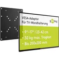 Goobay 63267 VESA Adapter 100x100 auf 200x200, TV und Monitor Halterung Adapter erweitert ab 50x50 auf bis zu VESA 200x200, VESA Adapterplatte 30 kg, Schwarz