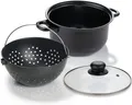 Genius Bratpfanne Genius World´s Greatest Pot 3-teilig Kochtopf-Set mit Siebeinsatz ø, (Set bestehend aus Topf, Sieb und Glasdeckel)