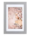 IDEAL TREND Bilderrahmen Holz Rahmen Plexi Acryl Collage Wanddeko Poster quadratisch S215: Farbe: Silber | Format: 20x20