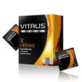 Vitalis Premium Ribbed Kondome für das extra harte Sexerlebnis, 1 x 3 Stück