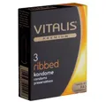 VITALIS Kondome PREMIUM Ribbed (Kondome mit Rippen) kleine Packung mit, 3 St., Kondome für mehr Lust und mehr Stimulation, zuverlässig, sicher und angenehm im Gebrauch