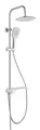 Schütte 60510 AQUASTAR Duschsystem ohne Armatur mit Ablage, Komplett Dusch-Set (Regendusche mit Wandhalterung, Duschsäule, Brausestange, Handbrause & Brauseschlauch) Weiß
