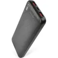 EMOS ALPHA Q3 Powerbank 10 000 mAh, mit Passthrough, 2 USB-A + 1 USB-C Ausgang PD20W, 37 Wh, inkl. Datenkabel, auto ON/OFF, schwarz , B0571B - Schwarz
