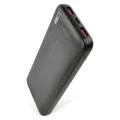 EMOS - Alpha Q3 Powerbank 10 000 mAh - externer Akku mit Passthrough - 2 USB-A + 1 USB-C Ausgang PD20W - 10 000 mAh/37 Wh - inkl. Datenkabel - Auto ON/Off - für Smartphone, Tablet - schwarz