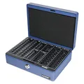 HMF 208-05 Geldkassette Euro-Münzbrett 25 x 18 x 9 cm, blau