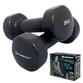 Schildkröt Vinyl Hantel Set, 2 x 2,0 kg, Anthrazit, in 4-Farb Karton, 960206