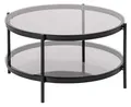 Couchtisch Wohnzimmertisch Sofatisch Metall Rauchglas Schwarz Grau Rund Ø 75 cm
