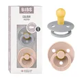 BIBS Colour Schnuller 2er-Pack, BPA-frei, Kirschform Nippel. Naturkautschuk/Latex, Hergestellt in Dänemark. Größe 1 | 0+ Monate | 2-Pack, Cloud/Blush