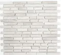 Mosaik Marmor Naturstein Brick Verbund Stäbchen hellgrau Streifen Spritzschutz