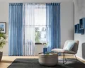 Otto Home Gardine "DIMONA" Gr. 2, weiß (weiß, blau), 175cm, Schlaufen, 140cm