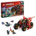 LEGO NINJAGO Ninja-Actionflitzer - 3-in-1-Spielzeug mit 2 Ninja-Bikes, 1 Jet und 6 Minifiguren, einschließlich Kai und Frak - Aufstieg der Drachen Geschenk für Jungen ab 8 Jahren - 71844