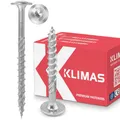 KLIMAS Tellerkopfschrauben weiß verzinkt Holzbauschrauben alle Größen Tellerkopf Torx Schrauben (50Stück 8x260mm TX40)