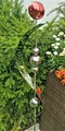 Skulptur Merkur rot poliert Edelstahl 150 cm Beetstecker Gartenstecker
