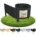 Floranica Beetumrandung Beeteinfassung 30 x 200 cm Anthrazit Rasenkante Holz Gartenzaun Holzzaun Flexibler Rollborder