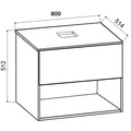 VCM 2-tlg. Waschtisch Waschplatz Waschbecken Breite 60 cm Badmöbel Set Bad Schrank Keramik Lendas ll
