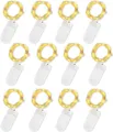 Jsdoin 12x20 LED Lichterkette Batterie 2m Micro außen Party Weihnachten Warmweiß