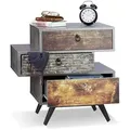 Relaxdays Kommode, Mehrfarbig, Holzwerkstoff, Metall, 60x59.5x40 cm, Wohnzimmer, Kommoden & Sideboards, Kommoden