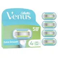 Gillette Venus Extra Smooth Rasierklingen Damen, 4er Pack Rasierklingen-Nachfüllungen, Lubrastrip mit einem Hauch von Avocadoölen, SkinCushion hilft vor Rasurreizungen zu schützen, 42,54 Gramm