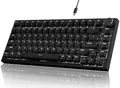 YINDIAO Ajazz AK820 Mechanische Tastatur mit Knopf,75% ANSI-Layout, 81 Tasten,Kabelgebundene Gaming-Tastatur,Verbesserte Dichtungsmontage,Roter Hot-Swap-Schalter,Eisweißes Licht,für PC,MAC (Schwarz)