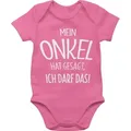 Shirtracer Shirtbody Mein Onkel hat gesagt ich darf das Sprüche Baby rosa 1/3 Monate