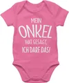 Baby Body Junge Mädchen - Sprüche - Mein Onkel hat gesagt ich darf das - 1/3 Monate - Pink - lustige babygeschenke neffe babymode witzig spruch uncle bodys für neffen mit babygeschenk spruche