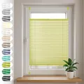 Sonello Plissee Klemmfix ohne Bohren 30cm x 100cm Olivgrün Faltrollo Plisseerollo Jalousie für Tür & Fenster Blickdicht Sichtschutz Sonnenschutz Fertifplissee Rollo