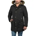 Indicode Parka IDPulsoor Winterjacke mit abnehmbarem Kunstfellkragen schwarz L (52)