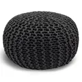 casamia Pouf Ø 55 o. 45 cm Strickhocker Sitzpouf Bodenkissen für Innen Indoor Größe ø 45 cm, Farbe steingrau