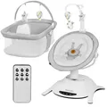 LIONELO Bella Set 2-in-1 Elektrische Babywippe mit Babywanne 360o für Babys bis 9 kg, verstellbare Rückenlehne, 5 Schaukelgeschwindigkeiten Anti-Rutsch Sicherheitsgurt