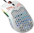 GLORIOUS Model O- (Minus) Compact Wired Gaming Mouse - 58g Superlight Honeycomb Design, RGB, Pixart 3360 Sensor, Ambidextrous, Omron Switches - Glossy White