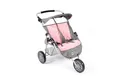 CHIC2000 Puppenwagen 697 15 Zwillings-Jogger, Melange grau-rosa