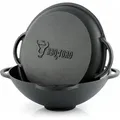 BBQ-Toro Kazan, Gusseisen Topf, 12,1 Liter, Traditioneller Gusstopf - Schwarz